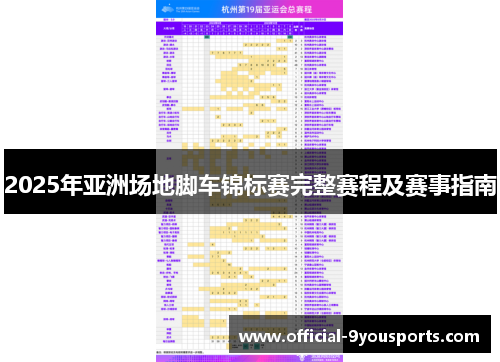 2025年亚洲场地脚车锦标赛完整赛程及赛事指南
